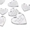 100x Personalized Laser Engraved Love Hearts Centerpieces Gold / Silver Mirror / Wood Tags Wedding Party Table Decoration Favors 210408