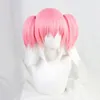 Anime Munou na Nana Hiiragi Cosplay peluca Gradual rosa blanco Twin Ponytails pelo sintético