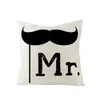 Letter Pillow Case Flax Letter Mr Mrs Love Heart Pillows Cover Printing Cushion Covers Home Fashion Popular 4 5jz UU