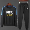 2020 Frühling Neue Sweatshirts Anzug Männer Casual Koreanische Pullover Rundhals Top Und Lange Hose Zwei Stück Set Mode Druck sport Anzug LJ201117