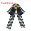 Partihandel Bow Tie Vintage Cameo Lady Head Diamod Ribbon Tassel Brosch Chic Girls Elegant Costum J Qylrih Dhseller2010