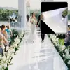 Белый свадебный урегулированный проход проходов бегун зеркальный ковер.