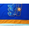 Men Goon Hockey Jersey #70 Xavier LaFlamme Halifax Highlanders Goon Movie Blue Jersey High Qual Hafdery Jersey