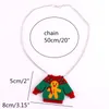 2021 Christmas Sweater Pendant Necklace for Women Gingerbread Man Chain Girls Kids Cute Trendy Jewelry Acrylic Accessories2549029