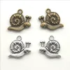 Lot 100pcs Cute Snail Alloy Charms Pendants Jewelry Making DIY Retro Ancient Silver Pendant For Bracelet Necklace Keychain 16x15mm