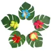 30pcs feuilles + 24 fleurs Luau Maui Moana anniversaire Summer Beach Party belle décoration de table thème tropical hawaïen Noël Y200903