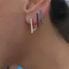 2021 Geometrik CZ Bar Kadınlar Için Mini Daire Hoop Küpe Kız Çok Piercing Delik Basit Moda Küpe Noel Geometrik Takı Hediyeler