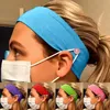 Masque facial Bandeau Titulaire Adulte Enfants Sports Bandeaux De Couleur Unie Avec Bouton Économiseurs D'oreille Bandeau Couverture De Visage