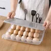 automatic scrolling egg box storage box with cover stackable plastic anti-collision storage box refrigerator storage case