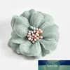 Nouveau 10 pièces fleur artificielle 5 cm tissu bricolage à la main cheveux accessoires bijoux accessoires fleur chaude perle paquet fleur broche