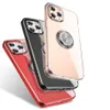 Premium 360 Degree Ring Kickstand Soft TPU Klar Fodral för iPhone 13 12 Mini 11 Pro XS Max XR X 7 8 Plus Samsung Not20 S21 S20 Ultra Huawei P50