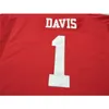 2324 Houstonn Cougars Garrett Davis #1 echte volledige borduurwerk College Jersey maat S-4XL of aangepaste naam of nummer jersey