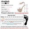 Aneikeh Stiletto High Heels Women Shoes Platform Classics Punk Cross-Tied Head Peep Toe Fashion NEW Summer Elegant Party Sandals C0129