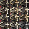 Bijbel Zilver Kleur Jesus Cross Rvs Hangers Kettingen Byzantijnse Lange Ketting Ketting voor Mannen Sieraden colar collier 220121