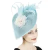Frauen Vintage Party Abendessen formale Fedora-Kappe Blume Hochzeit Fascinator Damen Hut Stirnband Kopfschmuck ausgefallene Federn Kopfbedeckung