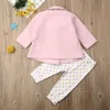 Automne hiver enfant bébé filles laine pardessus vêtements d'extérieur 2 pièces manteau + Pants1-5YX1019