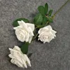 Künstliche Samtrose mit langem Stiel (3 Köpfe/Stück), 63,9 cm Länge, Simulation von Curling-Rosen, Hochzeit, Zuhause, dekorative künstliche Blumen