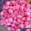Flores decorativas Grinaldas Festivo Festa Fontes Home Garden 500 Pcs 3cm Mini Artificial PE Foam Rose Flor Cabeças Para Decoração De Casamento