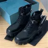 New Men Women Designer boots Brushed Rois leather and nylon Monolith 55 mm rubber tread sole with a strap size 35-45