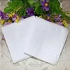 Handkerchief Cotton Male Table Satin Handkerchief Napkins Plain Blank DIY Handkerchief White Thin Wedding Gifts Party Decoration LSK1945