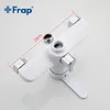 Frap 1 Set 35cm White Outlet Pipe Bath Shower Faucet Brass Body Surface Spray Painting Shower Head Bathroom Tap F2241 LJ201211