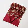 Foulard Long Double Epaisseur Homme 100% Soie Motif Dragon Rouge Bleu Jaune