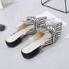 Slippers Women Slippers Muller Shoes Striped Bow Design College Style Female Foot Office Gentlewoman Casual Slippers Women Shoes 220307