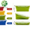 Ducolqi Silicone Lancheira Portable Bowl Colorido Folding Alimentos Recipiente Almoço 350/500 / 800 / 1200ml Eco-Friendly LJ200826