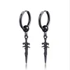 Stud Retro Black Cool Sword Cross Boucles d'oreilles Piercings pour femmes Hommes Personnalité Non Piercing Faux Punk Bijoux1