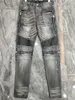 Luxurys Designer Mens Design Jeans Bleu Rides Zipper Vintage Mode Hommes Pantalons Slim-jambe Moto Biker Hip Hop Pantalon W28-W40232S