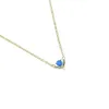 Partihandel guldpläterad delikat blå eld opal pärla enkel kedja sten singel hängsmycke halsband för kvinnor charm party present smycken