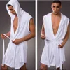 Лучшая цена мужчины сексуальные пижамы пижамы пижамы Silk Pijama Hombre халат капюшона мужская ванна 5 цветных набор летнее платье ванна халат с трусами 201023