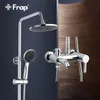 Frap 1 set Bathroom Rainfall Shower Faucet Set Mixer Tap With Hand Sprayer Wall Mounted chrome F2416 LJ201212