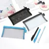 Stylos de gaze transparents Sac Crayon Sacs à fermeture éclair Étudiant Portable Test Papier Stylo Pochette Étudiant Fournitures de papeterie Pochettes de rangement BH6137 TYJ