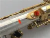 Top S-9030 Soprano Soprano Sax B نغمة تقسيم السوبرانو الساكسفون المطلي بالنيكل المطلي بالمفتاح الذهبي