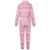 Femininas femininas mulheres inverno Natal elk impresso pijama conjuntos de manga terno fashion adultos anos roupas top calças xmas sleepwear