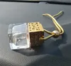 Ny kub ihålig bil parfymflaska backview prydnad hängande luft fräschare för eteriska oljor diffusor doft tom glasflaska hänge
