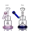 Hookahs Mini Dab Rogs Pink Glass Glass Bong Beaker Tubos De Água Toca De Vidro De Fumadores Tubos De Água Com 14mm Tigela