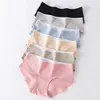 3PC's Underwear Algodão Stripes Seamless Stries Soild Color Skin- Friendly Lingerie Mulher Panty Low Cintura M-XL Plus Size 220311