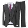 Classy Beige Wedding Smoking Suits Slim fit Bridegroom per uomo 3 pezzi Groomsmen Formal Business Outfits Party (Giacca + Vest + Pants)