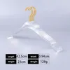 10 Pcs Top Grade Clear Acrylic Crystal Clothes Suits Hanger with Gold Hook, Transparent Acrylic Pants Hangers with Gold Clips 201219