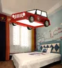 Cartoon decoratie rode auto kroonluchter jongen slaapkamer kinderkamer lamp moderne creatieve led auto kroonluchter