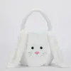 Party Ostern Kaninchen Korb Lange Ohren Plüsch Ostern Eier Eimer Bunny Lächeln Gesicht Süßigkeiten Geschenk Tasche Festival Party Handtasche für Kinder SN4371