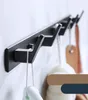 Black White Robe Hook Bathroom Towel Hooks Towels Bag Hat Hook Wall Mounted Clothes Coat Hook Wall Hanger Bathroom Hardware T200107