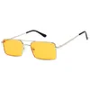 Nouvelles lunettes de soleil à petite monture pour femmes et hommes, montures métalliques de styliste, lunettes rectangulaires UV400 en ligne