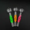 Luminous Pyrex Glass Oil Burner Pipes Glow in the dark Glass Tube Oil Burning Pipe glass pipes Water Pipes For Smoking Pipe SW95