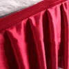 Lyx Multi Color Ice Silk Table Kjol Vit Bordduk Bröllop Bord Skirting för Event Party Bancett Hotel Catwalk Decor Y200421