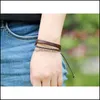 Charm Bracelets Jewelry Wholal Fashion Handmade Wristbands Truth Black Adjustable Leather Bracelet For Men Drop Delivery 2021 6Bwxd