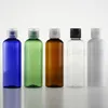 Bottiglie campione di plastica vuote trasparenti bianche da 50 pezzi da 100 ml con coperchio, shampoo per hotel da 100 cc per imballaggi cosmetici per la cura personale