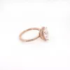 Scatola anelli di nozze in argento Diamond Diamond Diamond 925 per anelli di goccia d'acqua in oro rosa 18 carati set per le donne